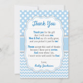 baby shower Hartelijk dank | Baby Blue Polka Dots Bedankkaart (Voorkant)