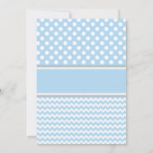 baby shower Hartelijk dank | Baby Blue Polka Dots Bedankkaart (Achterkant)