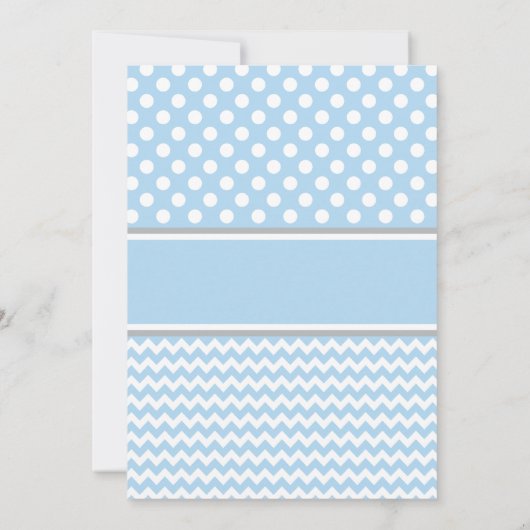 baby shower Hartelijk dank | Baby Blue Polka Dots Bedankkaart (Achterkant)