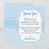 baby shower Hartelijk dank | Baby Blue Polka Dots Bedankkaart (Voorkant / Achterkant)