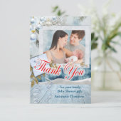 Baby shower Hartelijk dank Bedankkaart (Staand voorkant)