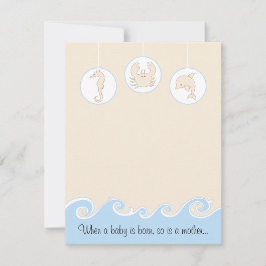 Baby shower Hartelijk dank, blauwe kaart/Cream Mob Bedankkaart (Voorkant)