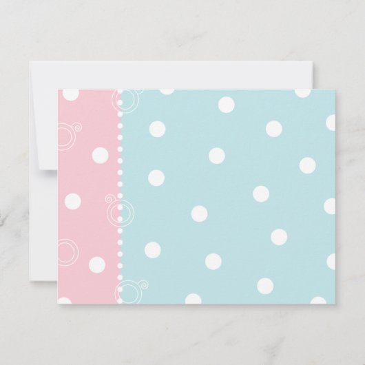 Baby shower Hartelijk dank, blauwe/roze preek-a-bo Bedankkaart (Achterkant)