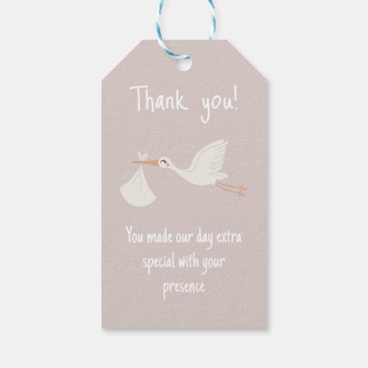 Baby shower Hartelijk dank Cadeaulabel (Achterkant)