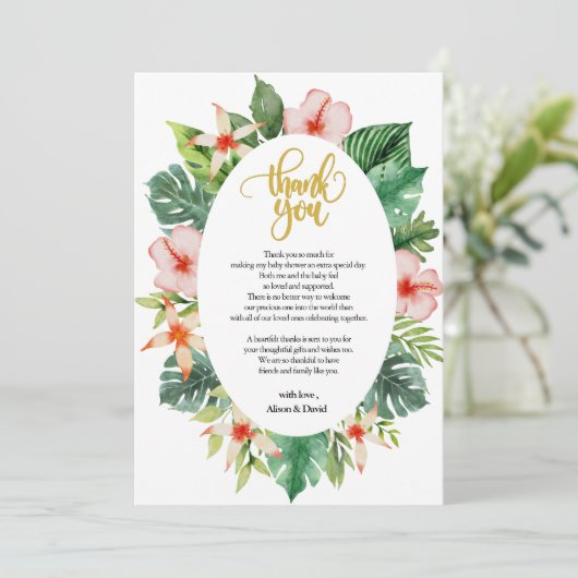 Baby shower Hartelijk dank | Cute Safari Friends Bedankkaart (Staand voorkant)