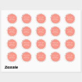 Baby shower Hartelijk dank, Floral Heart Ronde Sticker (Vel)