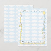 Baby shower Hartelijk dank, geel/blauw Castle Bedankkaart (Voorkant / Achterkant)