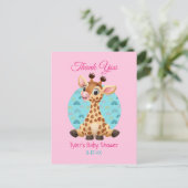 Baby shower Hartelijk dank, Giraffe DIY-naam en -b Briefkaart (Staand voorkant)