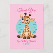 Baby shower Hartelijk dank, Giraffe DIY-naam en -b Briefkaart (Voorkant)