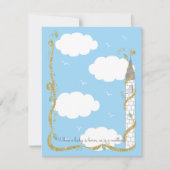 Baby shower Hartelijk dank, Gold/Silver Castle Bedankkaart (Voorkant)