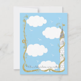 Baby shower Hartelijk dank, Gold/Silver Castle Bedankkaart