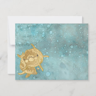 Baby shower Hartelijk dank Kaart "Gold Dolphins Ma