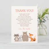 Baby shower Hartelijk dank - Kaart Woodland (Staand voorkant)