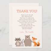 Baby shower Hartelijk dank - Kaart Woodland (Voorkant / Achterkant)