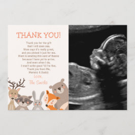 Baby shower Hartelijk dank - Kaart Woodland