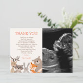 Baby shower Hartelijk dank - Kaart Woodland (Staand voorkant)