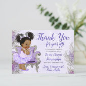 baby shower Hartelijk dank, mevrouw Lavender Silve Bedankkaart (Staand voorkant)