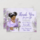 baby shower Hartelijk dank, mevrouw Lavender Silve Bedankkaart (Voorkant / Achterkant)