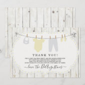 baby shower Hartelijk dank - Robuuste genderneutra Bedankkaart (Voorkant / Achterkant)