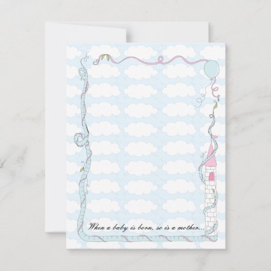 Baby shower Hartelijk dank, roze/blauw Castle Bedankkaart (Voorkant)