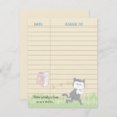 Baby shower Hartelijk dank, Roze/Bouwt een bibliot Bedankkaart (Voorkant / Achterkant)