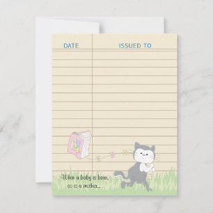 Baby shower Hartelijk dank, Roze/Bouwt een bibliot Bedankkaart