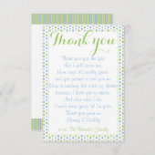 baby shower Hartelijk dank van baby Card Bedankkaart (Voorkant / Achterkant)