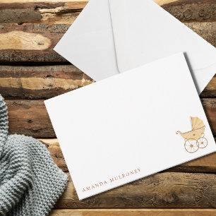 Baby shower - Hartelijk dank - Vaste notitiekaart Notitiekaartje