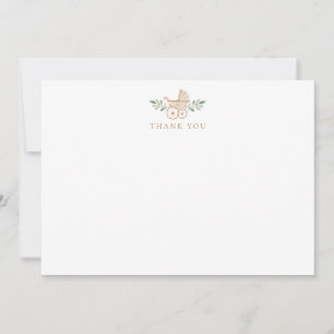 Baby shower - Hartelijk dank - Vaste notitiekaart Notitiekaartje