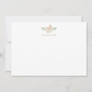 Baby shower - Hartelijk dank - Vaste notitiekaart Notitiekaartje