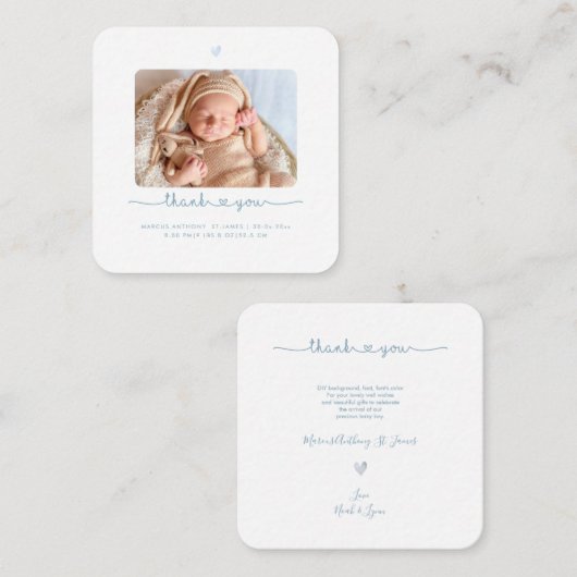 Baby shower Hartelijk dank voor uw DIY-kleurenscri Notitiekaartje (Voorkant / Achterkant)