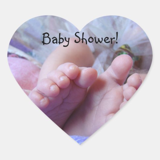 Baby Shower hartvormige stickers enveloppen zegels (Voorkant)