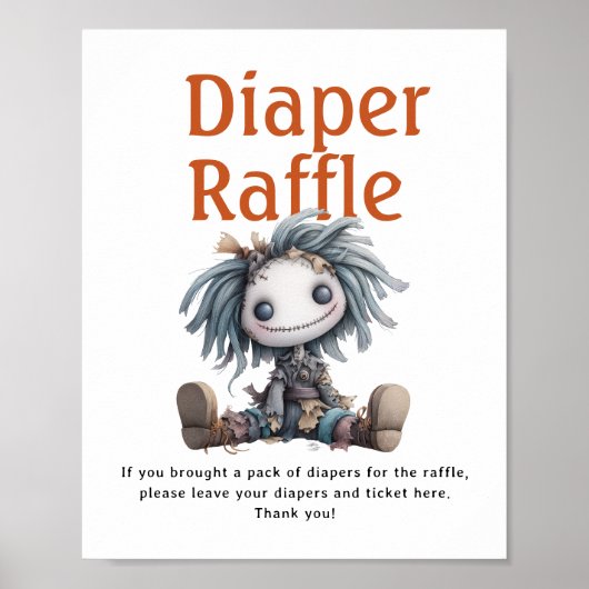 Baby shower Haunted Village Luier Raffle Poster (Voorkant)