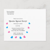 Baby shower Hearts Collectie A24 Uitnodiging Briefkaart (Achterkant)