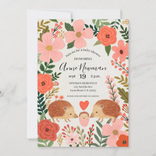 Baby shower Hedgehog Love Invitation Kaart