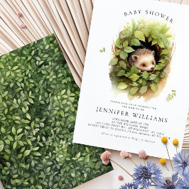Baby shower Hedgehog Waterverf Uitnodiging