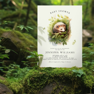 Baby shower Hedgehog Whimsical Waterverf Kaart