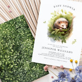 Baby shower Hedgehog Whimsical Waterverf Kaart