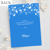 Baby shower helderblauwe sterren bedankje kaart