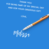 Baby shower helderblauwe sterren bedankje kaart