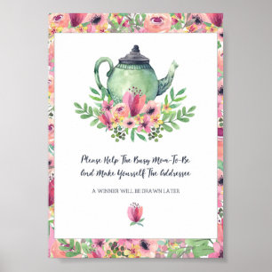 Baby shower helpt de moeder te tekenen poster