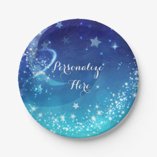 Baby Shower Hemel Maan Glitter Hemel Feest Papieren Bordje