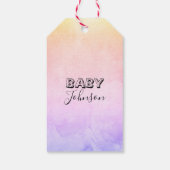 baby shower 'Here's to 10 Perfect Fingers & Toes' Cadeaulabel (Achterkant)