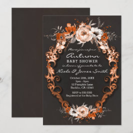 Baby Shower Herfst Bloemen Oranje Bloemen Kaart