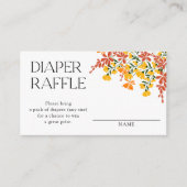 Baby shower Herfst Bloemenluier Raffle Informatiekaartje (Voorkant)