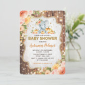 Baby shower Herfst Floral Pumpkin Kaart (Staand voorkant)