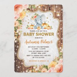 Baby shower Herfst Floral Pumpkin Kaart