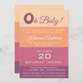 Baby shower-Herfst gekleurde strepen- Kaart (Voorkant / Achterkant)