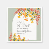 Baby shower Herfst In Liefde Herfst Bloemen Baby Servet (Voorkant)