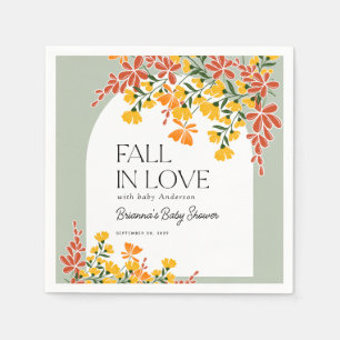 Baby shower Herfst In Liefde Herfst Bloemen Baby Servet
